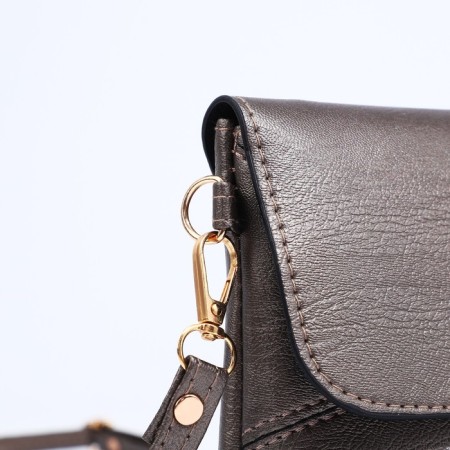Bag-clate on magnet, long belt, bronze color-5