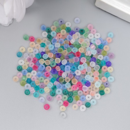 Glass 8/0 "Matte translucent. Melange Assorted" 10 g