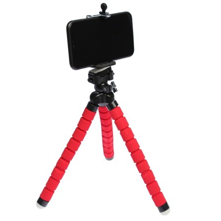 Luazon-Treasel tripod is desktop, for phone, flexible legs, 26 cm, red