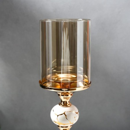 Summary Metal for 1 candle "Marble balls with gold" 41.5x11.5x11.5 cm-1