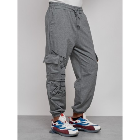 Joggers male, size 48, gray color-11