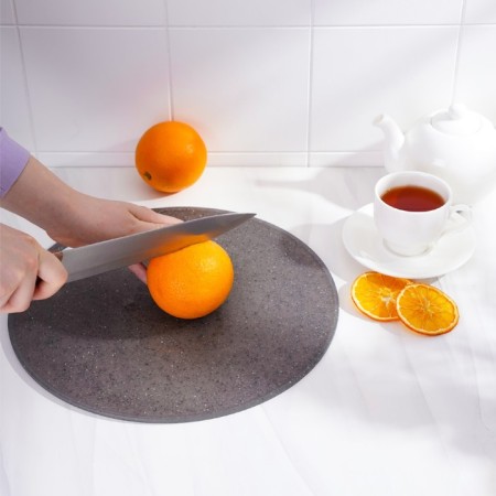 Board cutting plastic round "Eco", d = 31 cm, color gray color-6