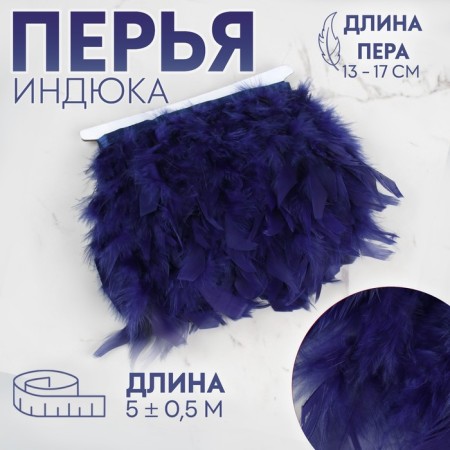 Tesema with feathers turkey, 13-17 cm, 5 ± 0.5 m, dark blue color