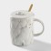 Ceramic mug with a lid and a spoon "Bear", 350 ml, white color