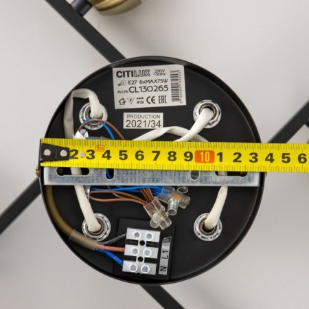 Ceiling chandelier Citilux "Henry" CL130265, 79.5x42x1.5 cm, 6x75W, E27, Black Color Black-12