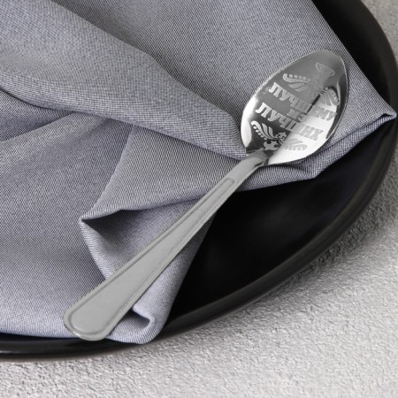 A teaspoon spoon with an engraving “100% peasant”, on a gift card, 3 x 14 cm.-5