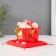 Pig a piggy bank Ceramics "Cat Mani-Neko Red with bells" 10.5x13.5x9 cm