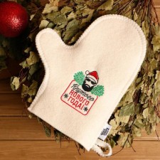 Mitten for a bath with embroidery 