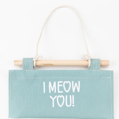 Pocket Textile Ethel "I Meow You" 2 departments, 41x20 cm-2