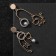 Earrings Assorted SISTA playful cats, white color in gold