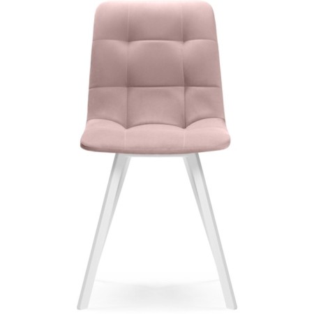 Stool on a metal frame chilli metal/velor, white/pink 43.5x50x87.5 cm-1