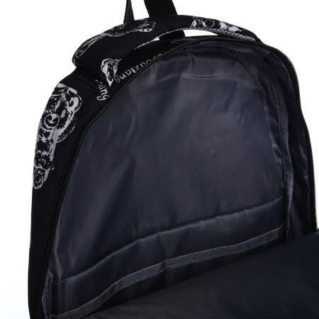 School backpack from textiles with a zipper, 4 pockets, black color-5