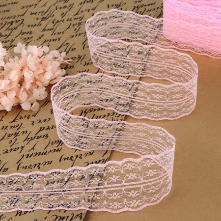 Capricon lace, 45 mm × 10 ± 1 m, pink color