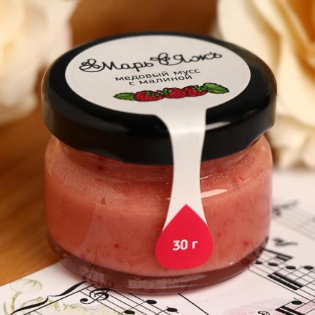 Honey mousse "Mary & Yazh", with raspberries, 30 g-1