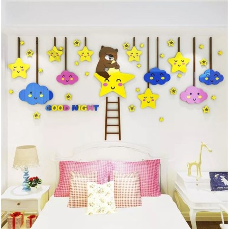 Interior stickers "stars", children's, decor on the wall, panel 120 x 57 cm