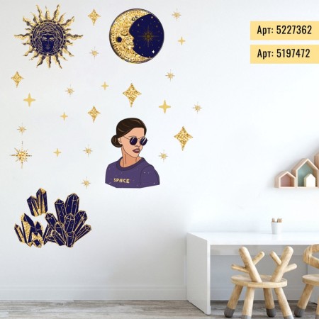 Vinyl sticker "Secret signs", with sparkles, 30 x 35 cm-4