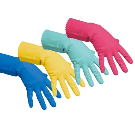 VILEDA gloves for professional cleaning, multi -purpose, size l, red color-1