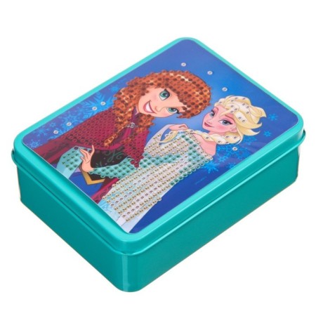 Diamond mosaic on a box, 12x9x4 cm, cold heart-8