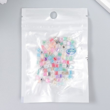 Glass beads 6/0 "cube. Translucent. Multi -colored" 10 g-2