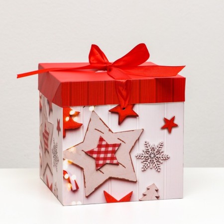 Self -assembly box "Stars New Year" 15 x 15 x 15 cm