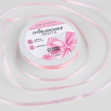 Satin tape, 3 mm × 45 ± 1 m, pink color # 04