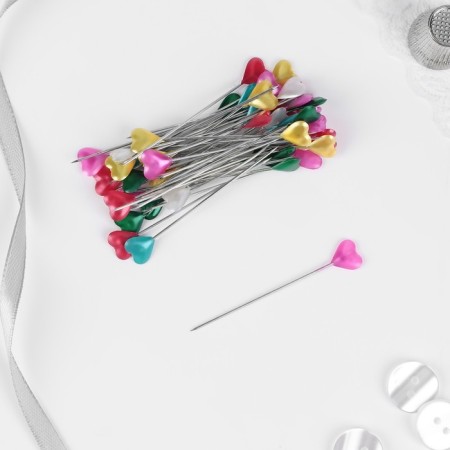 Portnovsky pins "Heart", 55 mm, 50 pcs, color mix-1