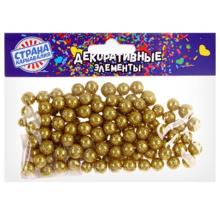 Figure for crafts and decor "Shar", set 55 pcs., Size 1 pcs: 0.5 - 1 cm, color gold-2