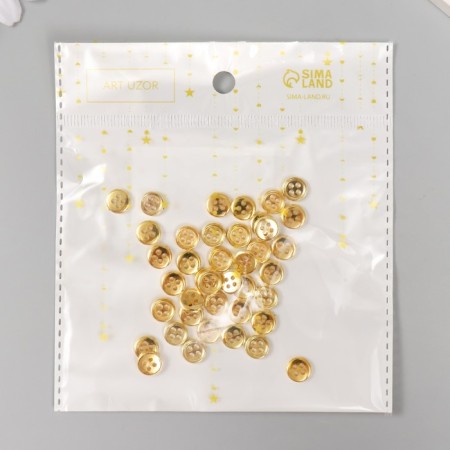 Buttons Plastic 4 PROVEL "GOLD" 0.9x0.9 cm set 40 pcs-3