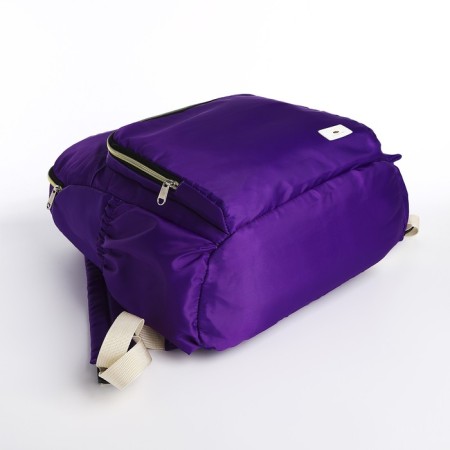 A backpack with a zipper, purple color-2