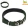 Collar "comfort" combined (polyester, claim. Leather) 39 x 1.5 cm, Osh 28-35 cm, dark green 609