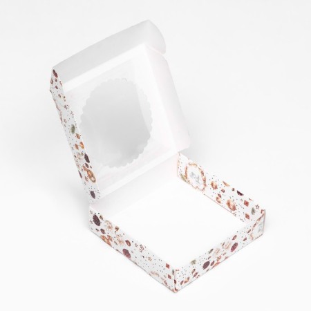 Gift box team with the window "cones and gifts", 11.5 x 11.5 x 3 cm-9