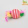 Ground-up ball with feathers two-tone, 4.5 cm, red/pink