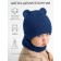 A cap on ties with ears children's Amarobaby Pure Love Bear, with a lining, size 40-42 cm, blue color