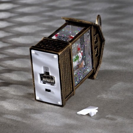 LED figure "Lantern with a snowman" 7.5 × 14 × 4.2 cm, plastic, sparkles, batteries AG13x3, glow warm white-2