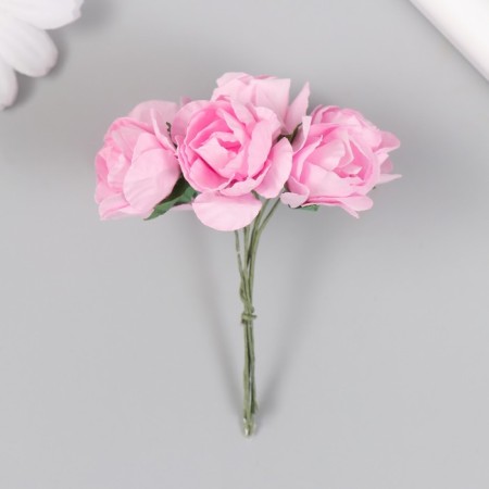 Decor for creativity "Tea roses" (set-bouquet 6 flowers) 9.5 cm d = 3 cm mix-5