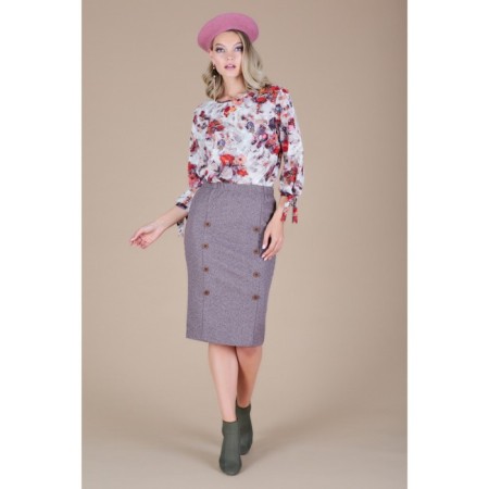 Female skirt, size 44, beige color-1