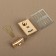 Bag -shaped fastener, 3.5 × 2.6 cm, gold color