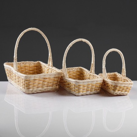 Camping set, 3 pcs, 28 × 18 × 8/28, 25 × 16 × 7/24, 21 × 12 × 6/20 cm, rattan