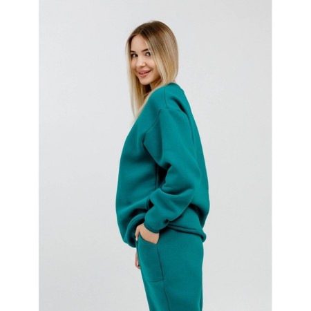 Women's sweated sweatshirt, size 44, turquoise color-3