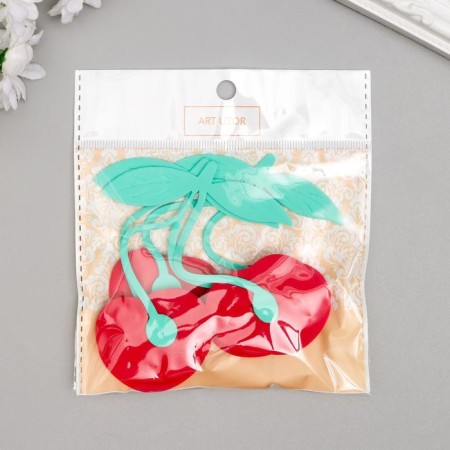 Decor for creativity EVA "Cherries" set 3 pcs 11x8.7 cm-3