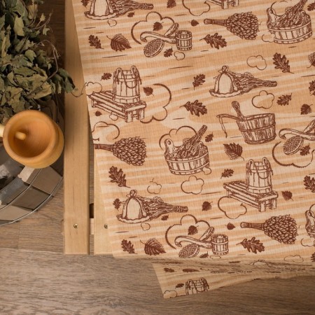 Bath sheet "Bath" 145x 180 cm, 100% HL, waffle leaf-1