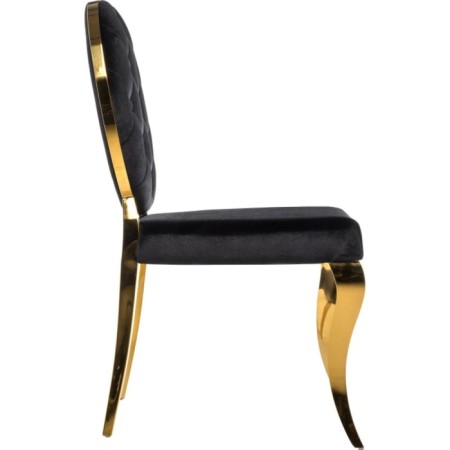 Stool on a metal frame ODDA Metal/fabric, gold/black 50.5x65x91 cm-1