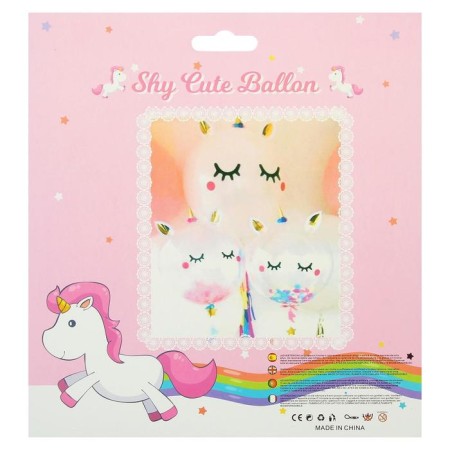 Latex ball 18 "Unicorn", 1 pc., Stickers, feathers-2