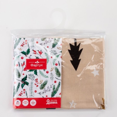 Apron "Dolyana" Christmas Mood 60x65cm, 100%HL, Rogozhka 164 g/m2-6