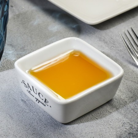 Ceramic sauce, 8.5 x 8.5 x 3.5 cm, white color-3