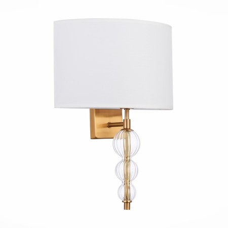 Wall lamp EVOLUCE. Sle105711-01. Ramer. 1x40 W, E14, 28x39 cm, brass color, transparent-3