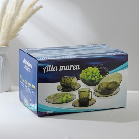 Alta Marea table set 24+1 item, glass, haze-11