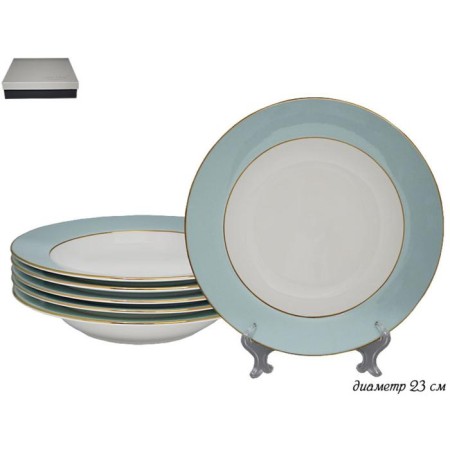 A set of deep plates Lenardi Blue, 23 cm, 6 pcs
