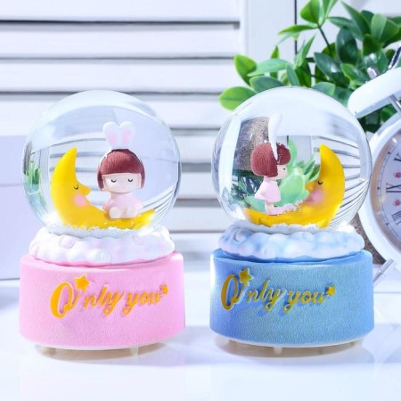 Souvenir Polystone Water Ball Light, music "Baby for a month" MIX 12x8.5x8.5 cm-1