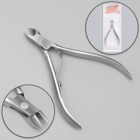 Manicure nippers for cuticle, 9 cm, blade length - 9 mm, on blist, silver color-2